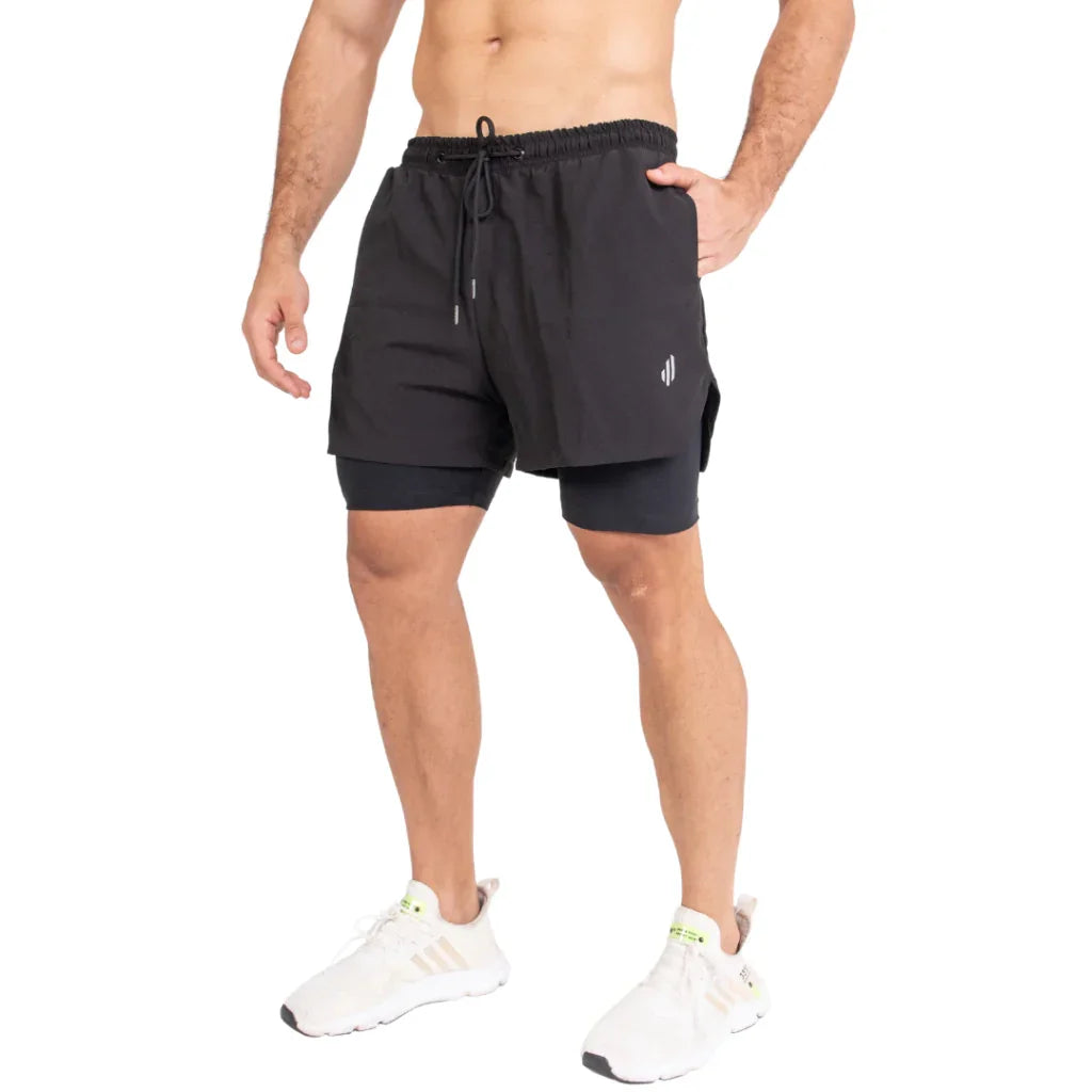 Short de compressão preto masculino para treino, moda fitness e alta performance esportiva